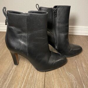 Coach Jemma Black Leather Boots Size 7